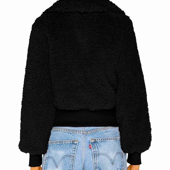 BTFBM Button Down Sherpa Shacket, Long Sleeve Warm Fall Winter Short Coat, sz L - Picture 3 of 8